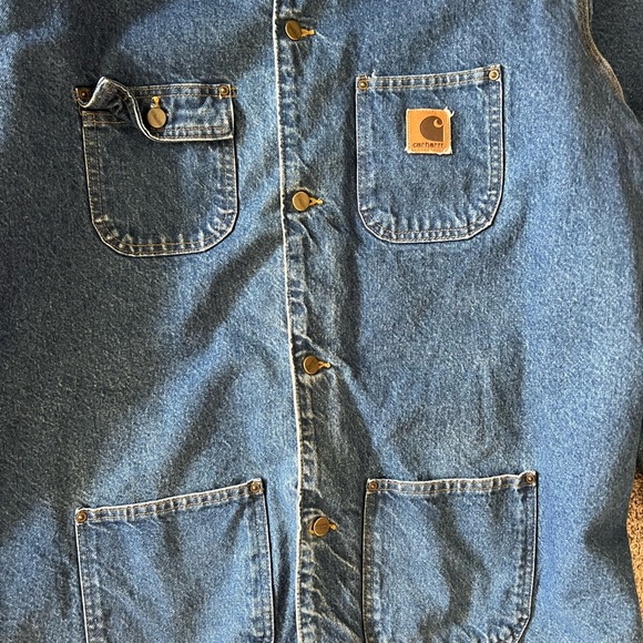 Vintage 1990s Carhartt Blanket Lined Denim Jacket - Picture 3 of 13